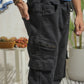 Black Cargo Denim Joggers