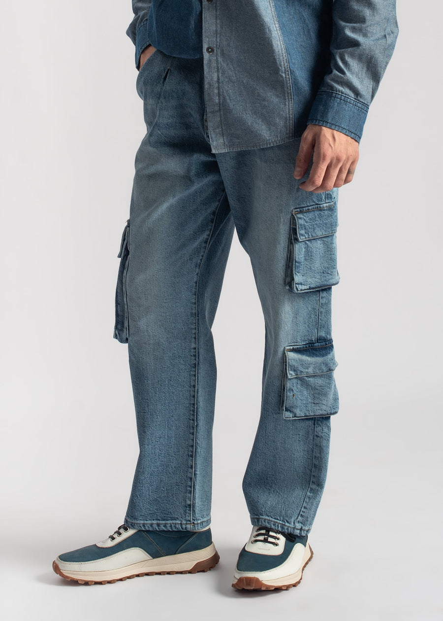 Utility Cargo Pants 3 pocket Blue