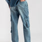Utility Cargo Pants 3 pocket Blue