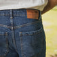 Dark Blue Urban Pleat Relaxed Jeans