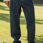Dark Blue Urban Pleat Relaxed Jeans