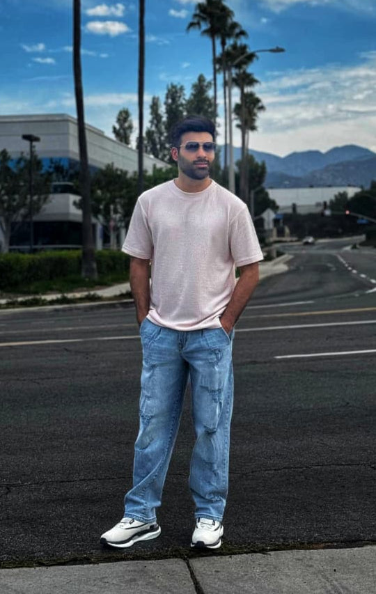 Ripped & Repair Blue Jeans Him