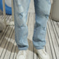Ripped & Repair Blue Jeans Him