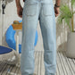 Ripped & Repair Blue Jeans Him