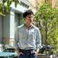 Steel Blue Denim Shirt Men