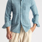 Steel Blue Denim Shirt Men