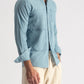 Steel Blue Denim Shirt Men