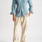 Steel Blue Denim Shirt Men