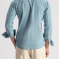 Steel Blue Denim Shirt Men