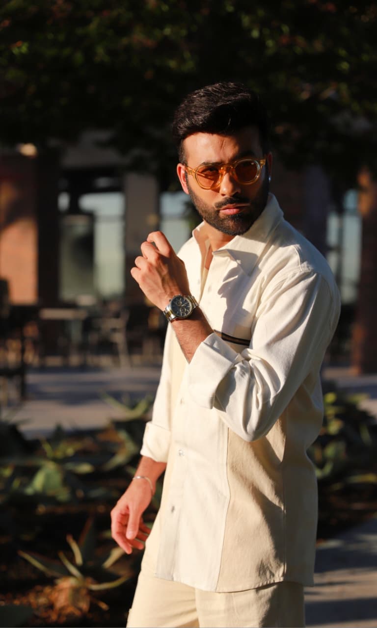 Two tone Beige Shirt