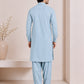 Sky Blue French Collar Kameez Shalwar - Men