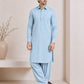 Sky Blue French Collar Kameez Shalwar - Men