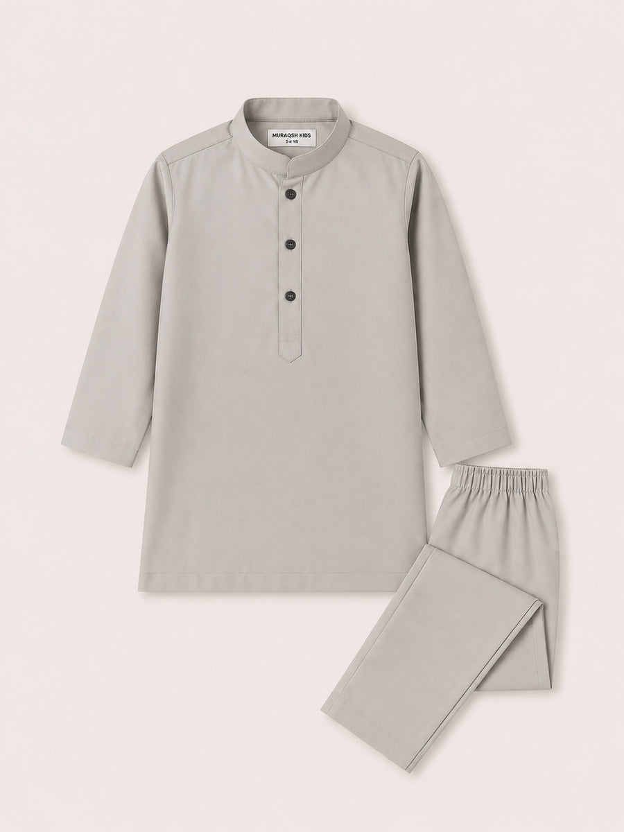 Silver Mist Blended Kurta Trouser - Kids