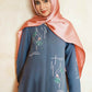 Mist Blue Embroidered Abaya