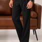 Black Elasticated Double-Pleat Relaxed Dress Pants