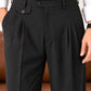 Black Coin-Pocket Relaxed Dress Pants