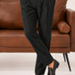 Black Coin-Pocket Relaxed Dress Pants