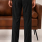 Black Elasticated Double-Pleat Relaxed Dress Pants