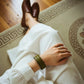 The Grit - Moss Olive - Kara Style Leather Bracelet / Leather Cuff