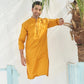 Mustard Cotton Kurta Trouser - Men