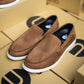 Mustard Suede Penny Loafers