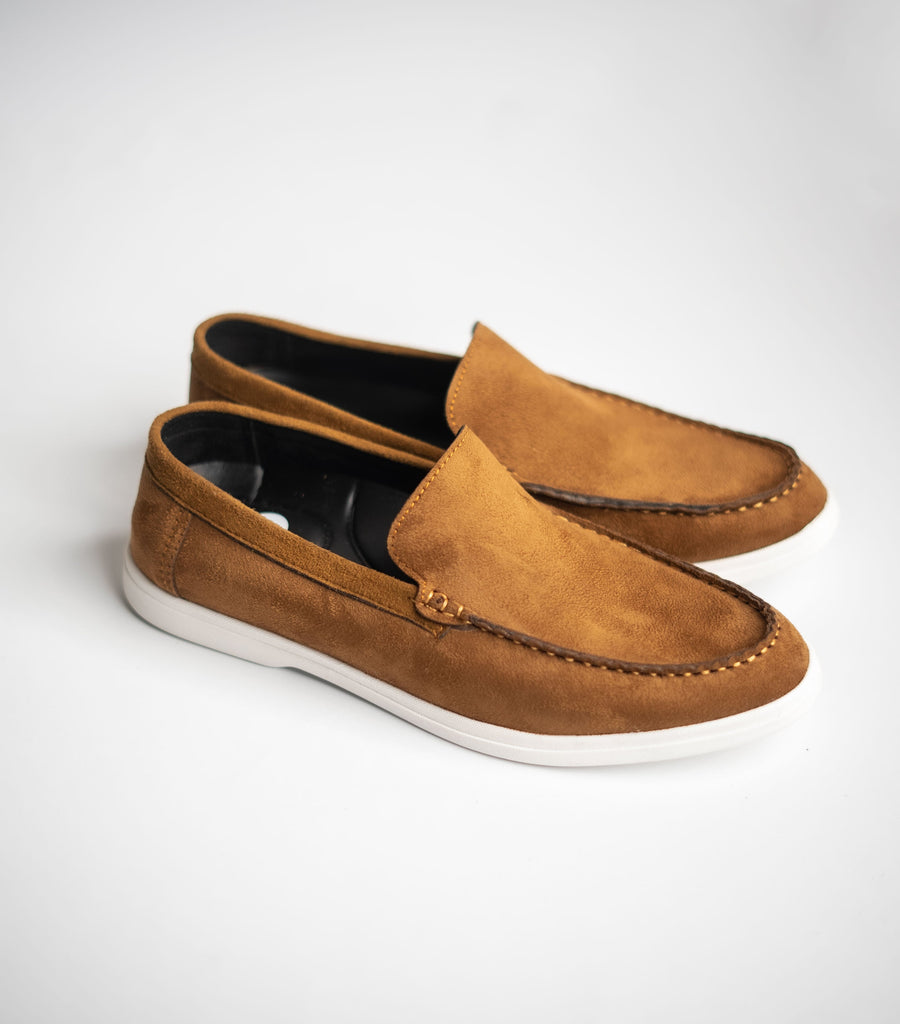 Mustard Suede Penny Loafers