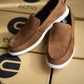 Mustard Suede Penny Loafers