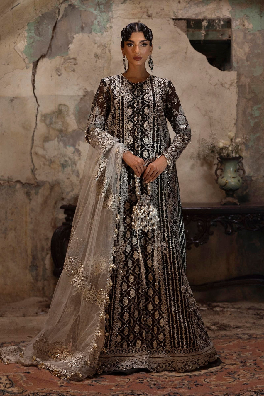 Unstitched Woven Net 3 Piece Suit