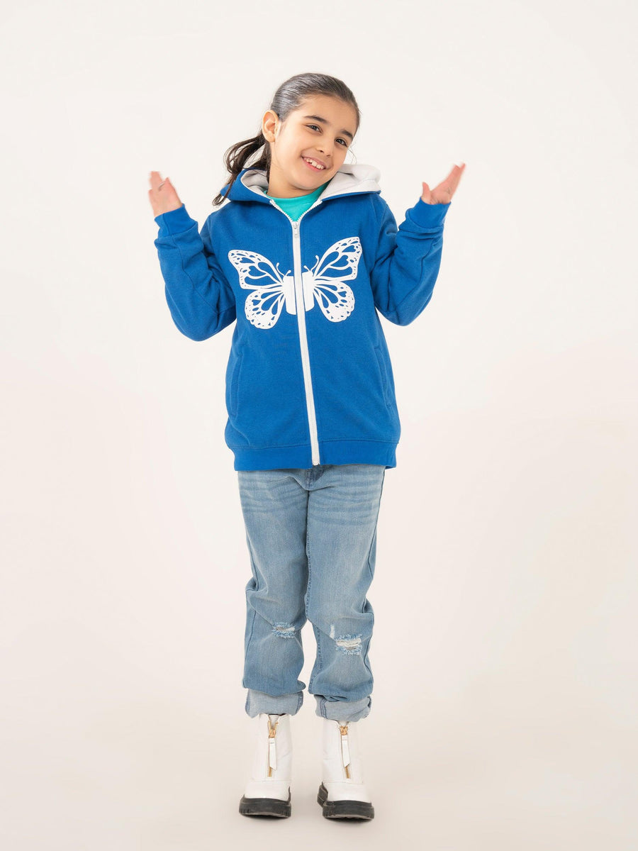 GIRLS BLUE FLEECE JACKET