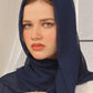 Navy Blue Crinkle Silk Hijab