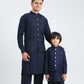 Navy Blue Suiting Waistcoat - Round Cut - Men