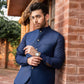 Navy Blue Suiting Waistcoat - Round Cut - Men