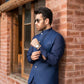 Navy Blue Suiting Waistcoat - Round Cut - Men