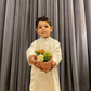 Off White Blended Kurta Trouser - Kids