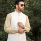 Off White Suiting Waistcoat - Round Cut - Men
