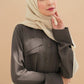 Olive Green Lapel Abaya