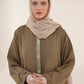 Pastel Brown Embroidered Abaya