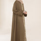 Pastel Brown Embroidered Abaya