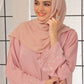 Pastel Pink Beaded Abaya