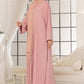 Pastel Pink Beaded Abaya