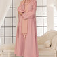 Pastel Pink Beaded Abaya