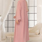 Pastel Pink Beaded Abaya