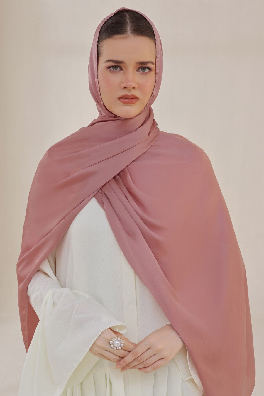 Pink Daisy Silk Hijab