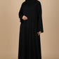 Pleated Pintex Black Abaya