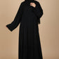 Pleated Pintex Black Abaya
