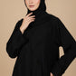 Pleated Pintex Black Abaya