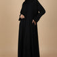 Pleated Pintex Black Abaya