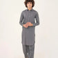 SMOKE GRAY DOBBY KAMEEZ SHALWAR