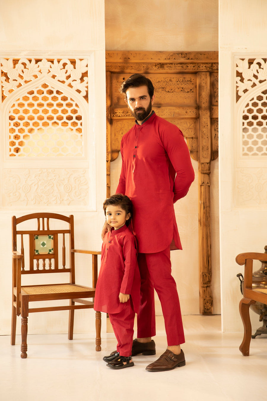 2PC STITCHED-RED SUIT IST-26