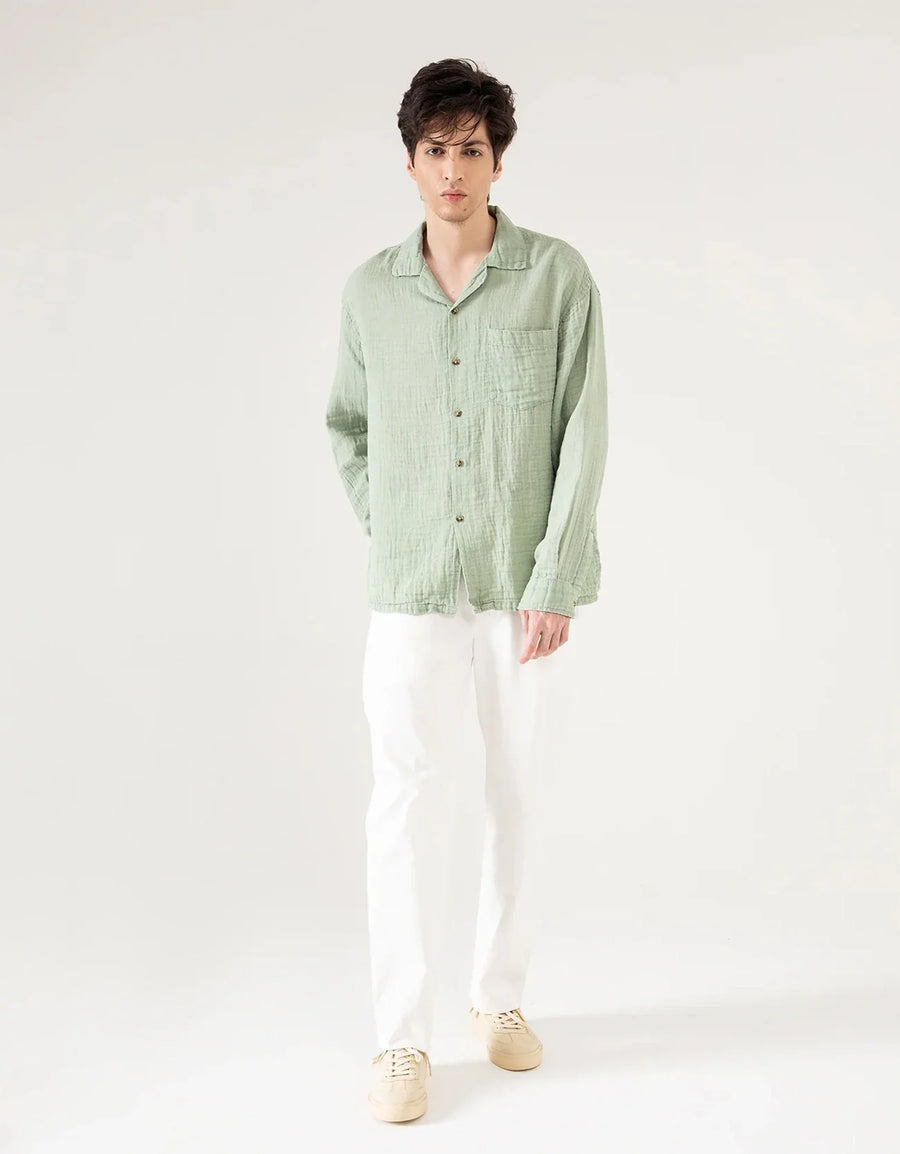 MUSLIN CAMP COLLAR SHIRT